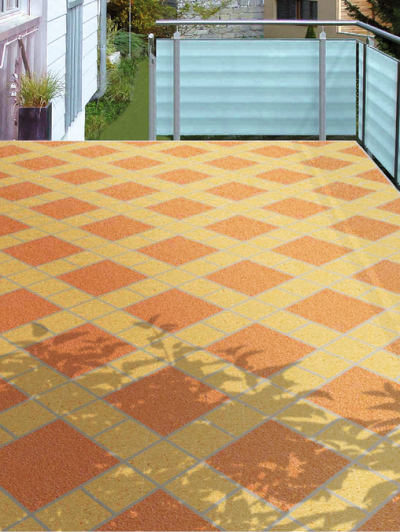 Transparenz-Triflex Creative Design - Balkon Fliesenmuster bunt